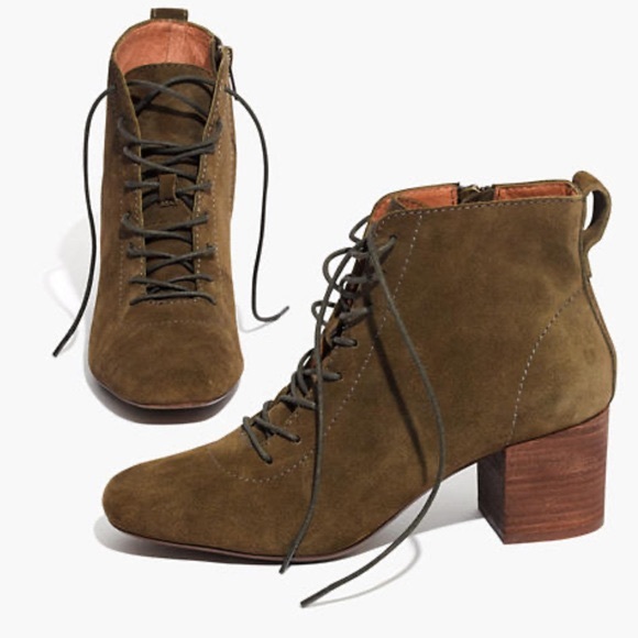 Madewell Shoes - NEW Madewell Emilia Lace-Up Heel Suede Booties